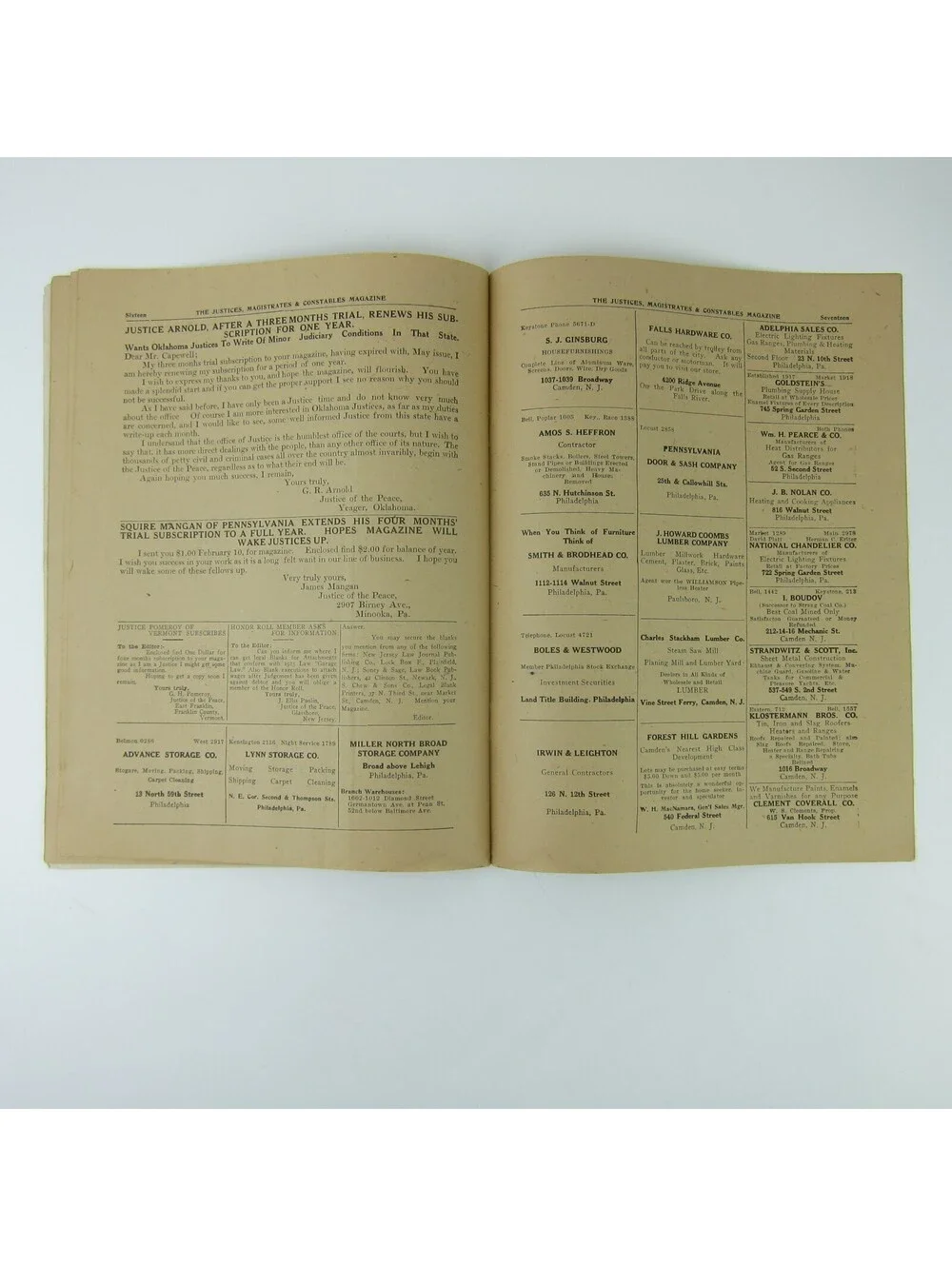 Justices Magistrates & Constables Magazine Ohio July - August 1922 Antique RARE